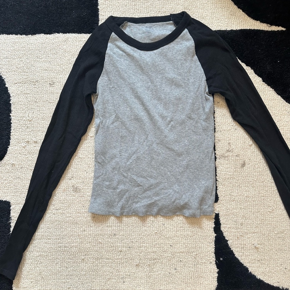 Brandy Gray and Black Long Sleeve Raglan Shirt